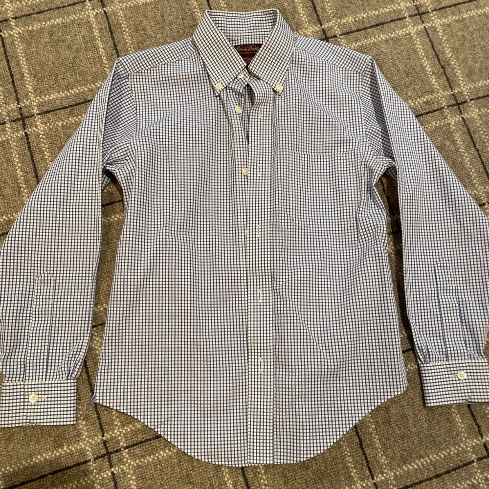 Brooks Brothers Blue Check Dress Shirt/Button Down Size 10